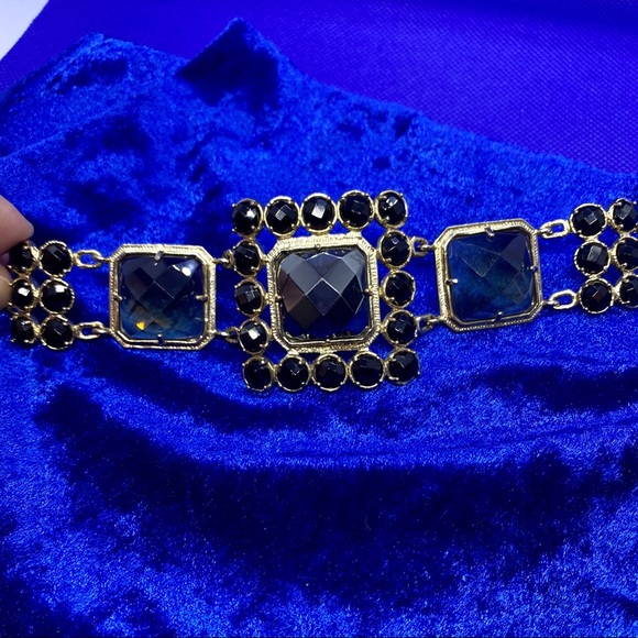 Chunky Black & Smoky Quartz Bracelet - Picture 5 of 13